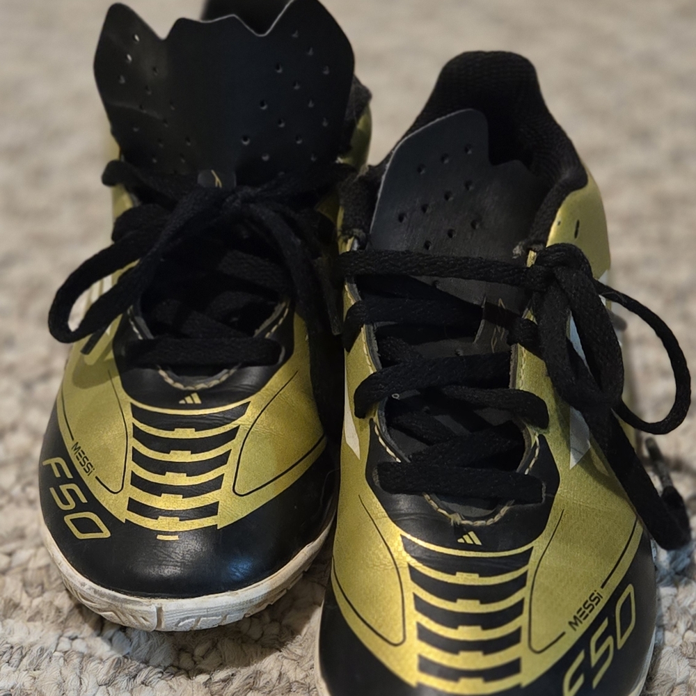 Adidas Kids F50 Messi Gold Black Sneakers